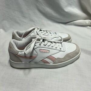 Reebok Galaxy 7 Size 7 White/Pink/Suede Trim Classic Retro Shoes
